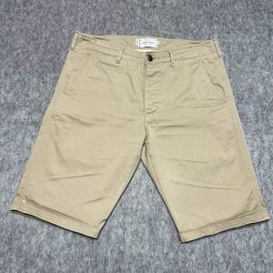 Wings + Horns Archive Khaki Cotton Chino Shorts Button Fly Made in Japan Size 32